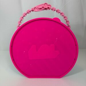 LOL Surprise Hot Pink Blue Large Carrying Case Doll Storage Bin Tote w/ Snap Lid